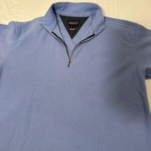 SWEATER Patagonia Women LRG PULLOVER  1/4 Zip Fleece Micro  D-Luxe Lt Blue